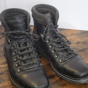 Men's Black Leather Hiking Boots